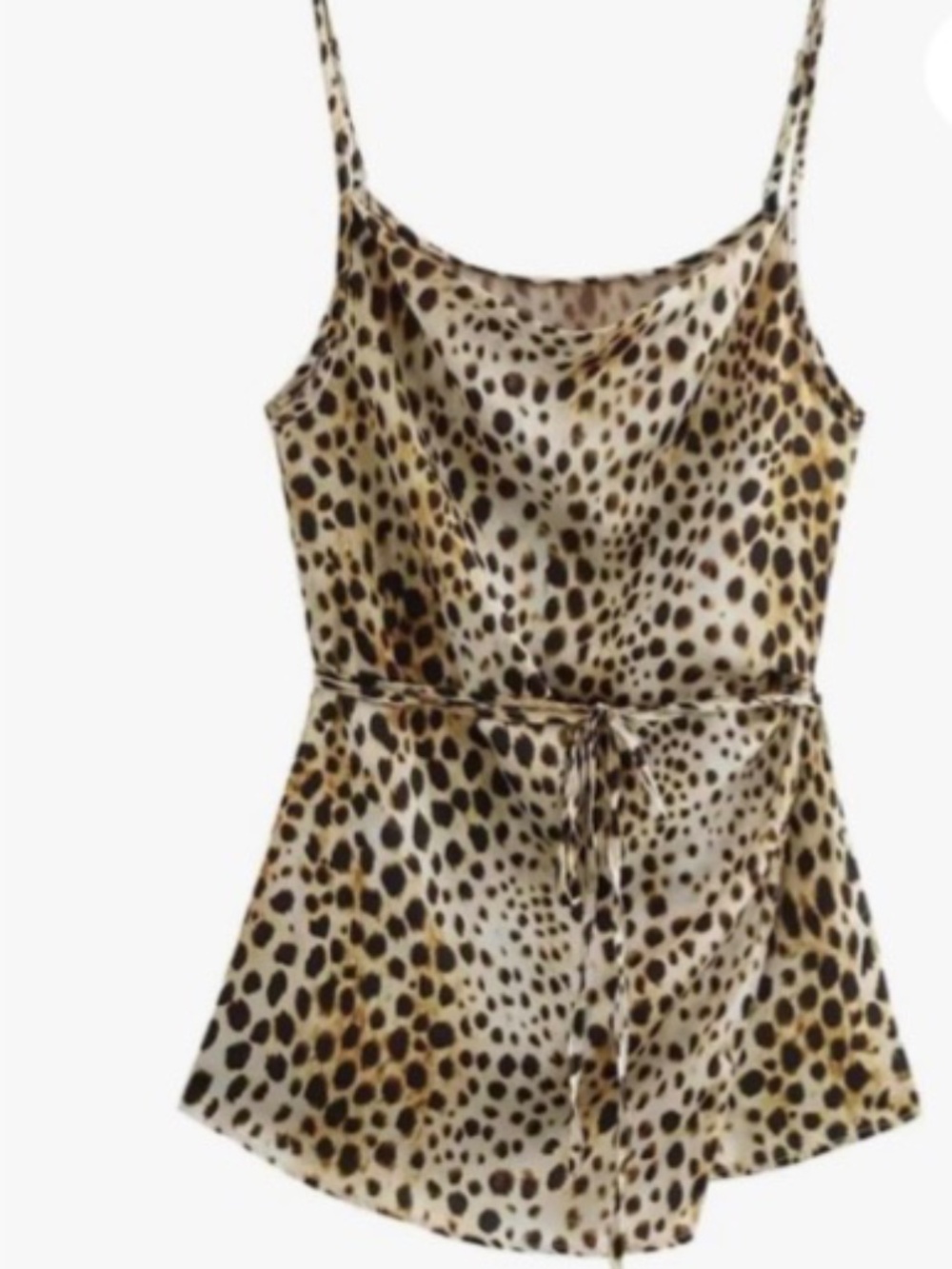 Zara Adjustable Strap Camisole Tank Top with Leopard Cheetah Print NWT